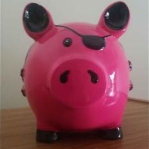 Pink skull piggy bank
